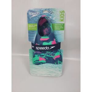 Speedo Kids Swim Fin Age 3+ Size S (9-10) Dark Teal Pattern
